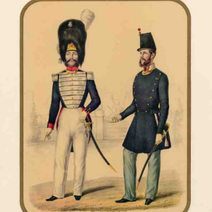 POSTER STAMPA GUARDIA REALE UFFICIALE IN GRAN TENUTA E GIORNALIERA 1851 ZEZON