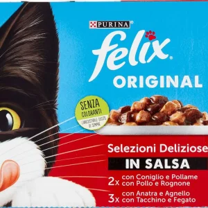 PURINA FELIX ORIGINAL SELEZIONI DELIZIOSE CONIGLIO E POLLO, ANATRA E TACCHINO 10X85GR