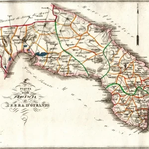 Poster Stampa Terra d’Otranto 1856 De Sanctis Regno Due Sicilie Poster 32×45 Cartografia