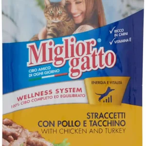 MIGLIORGATTO STRACCETTI POLLO E TACCHINO GR.100