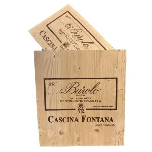 Cassetta in Legno da 6 Bottiglie Vuota Cascina Fontana Barolo del Comune di Castiglione Falletto