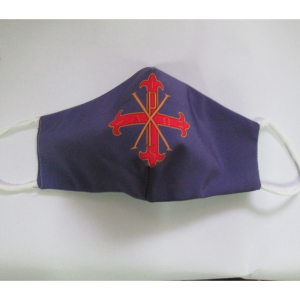 MASCHERINA SACRO MILITARE ORDINE COSTANTINIANO  SFONDO VIOLA MASCHERINE