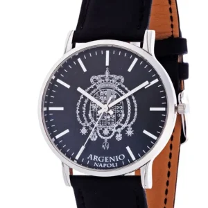 OROLOGIO DA POLSO ULTRA SLIM STEMMA CINTURINO NERO QUADRANTE NERO