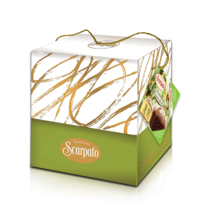 Panettone al Pistacchio Verde  salato di Bronte DOP e gocce di cioccolato kg 1,000 – Scarpato