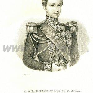 POSTER STAMPA 32X45 FRANCESCO II 1853 REAL CASA BORBONE PRINCIPE DUE SICILIE